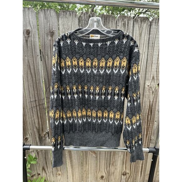 Puritan Sportswear Fisherman Sweater - Feather Design | P2P 23.5" - Picture 1 of 3
